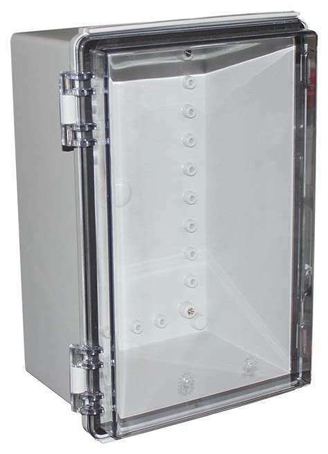 plastic enclosure box for electrical apparatus 10 x 14|plastic enclosure with hinged lid.